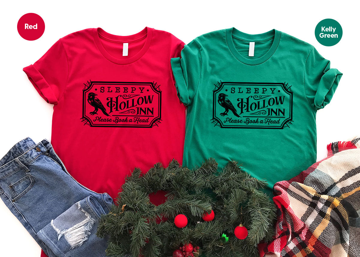Halloween Crewneck Sweatshirt, Crow Graphic Tees, Gift for Him, Cool Movie T-Shirt, Gift for Her, Spooky Season Party VNeck Shirt