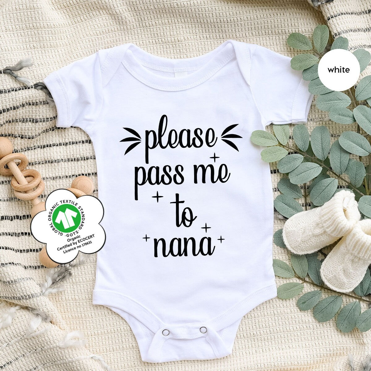Funny Nana Onesie®, Please Pass Me To Nana Baby Bodysuit, Baby Boy Newborn, Baby Girl Onesie®, Newborn Baby Onesie®