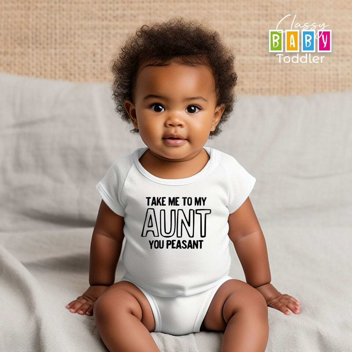Gift from Aunt, Funny Niece Onesie®, Newborn Nephew Baby Bodysuit, Gift for Nephew, Take Me to My Aunt You Peasant Baby Bodysuit