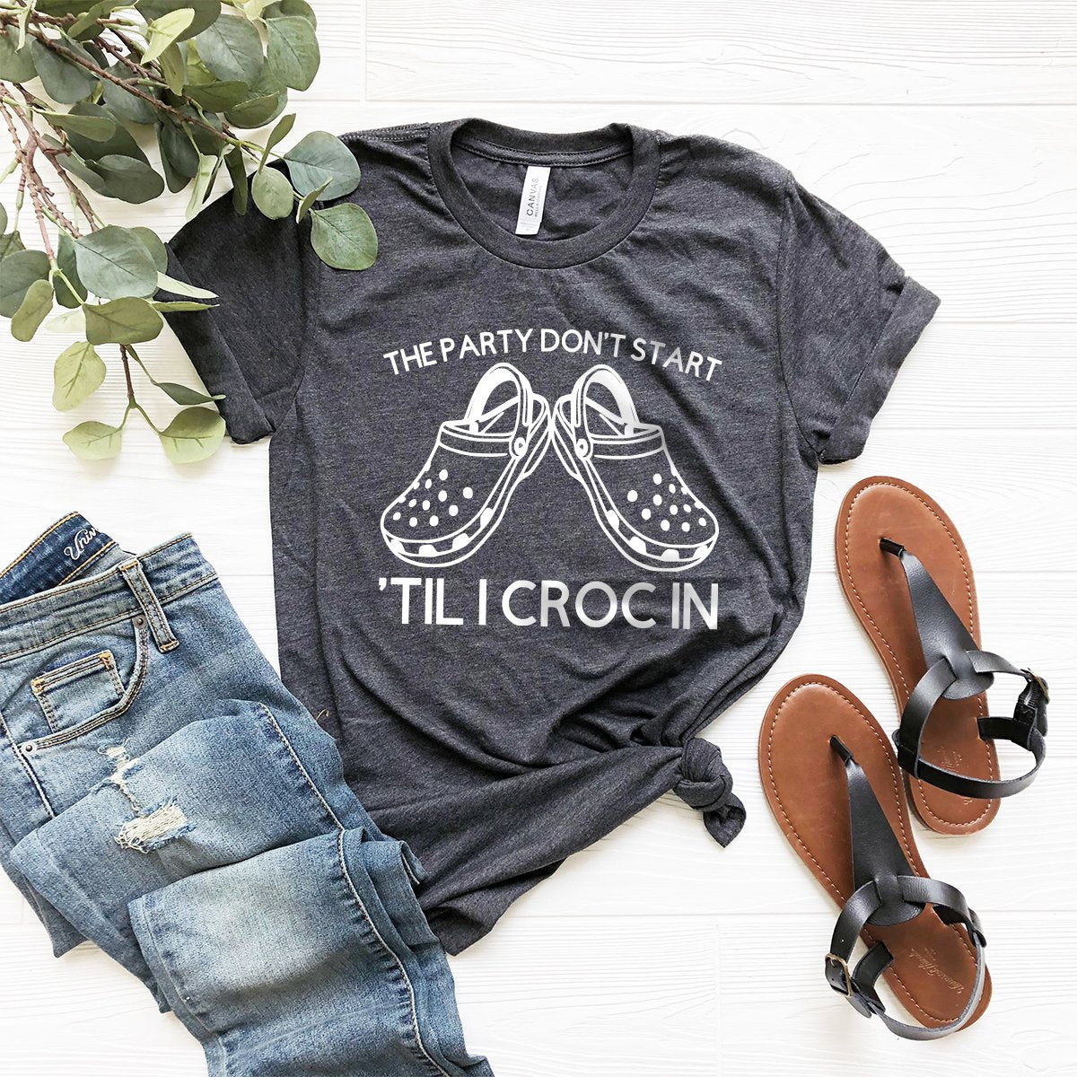 Slipper T-shirt, SLipper Lover Shirt, Funny Slipper Tee, Shirt Gift, The Party Don't Start 'Til I Krok In tshirt, Graphic Tee, - Fastdeliverytees.com