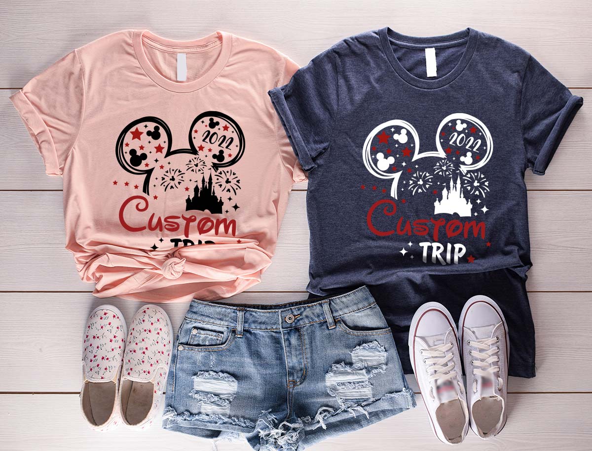 Custom Disney Vacation Shirt, Kids Disney Shirts, Disney Graphic Tees, Disney Ear Shirt, Disney Mickey Silhouette Tee, Disney Family Shirts