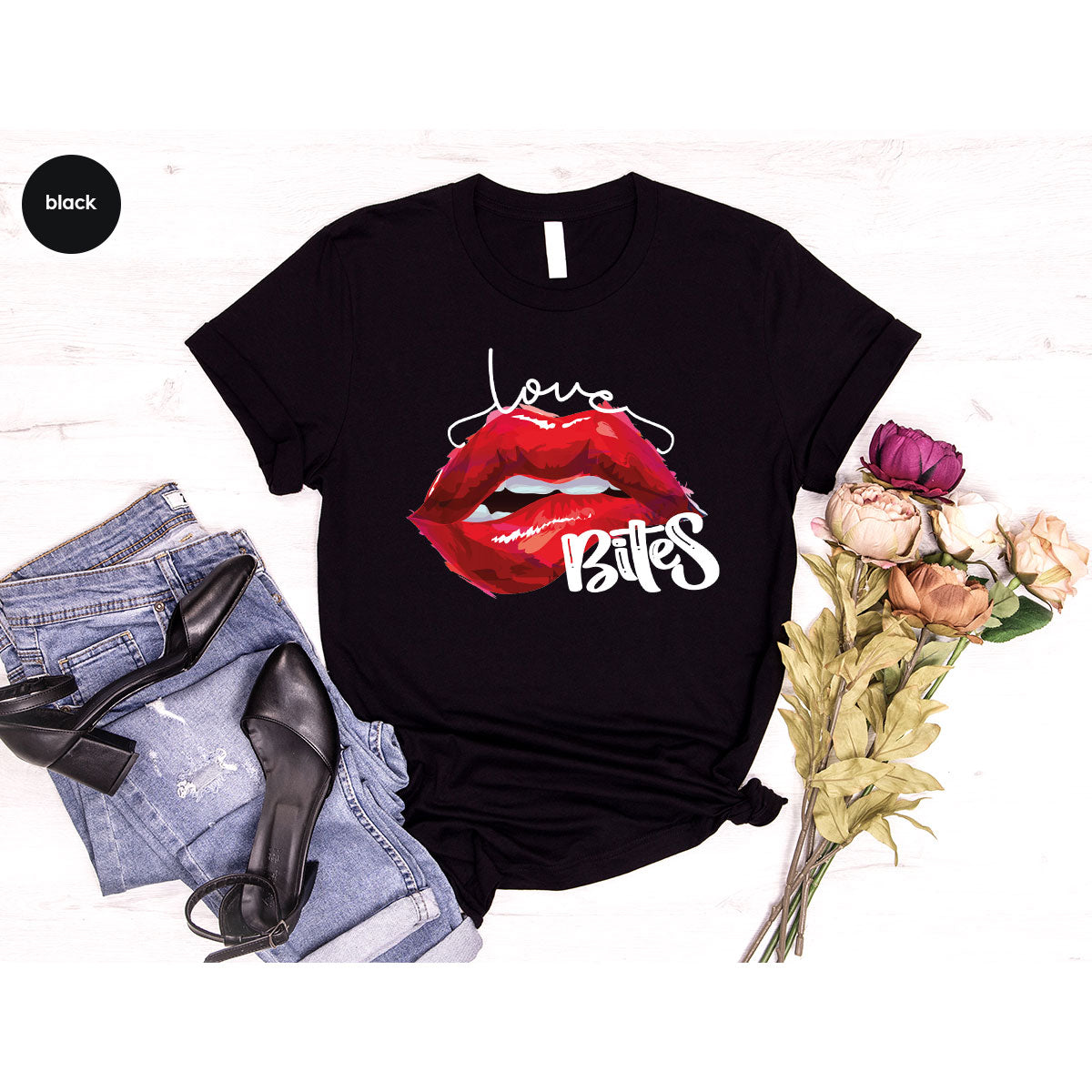 Cool Valentine's Day T-Shirt, Bite Shirt, Cute Lips Tee, Valentine Gift