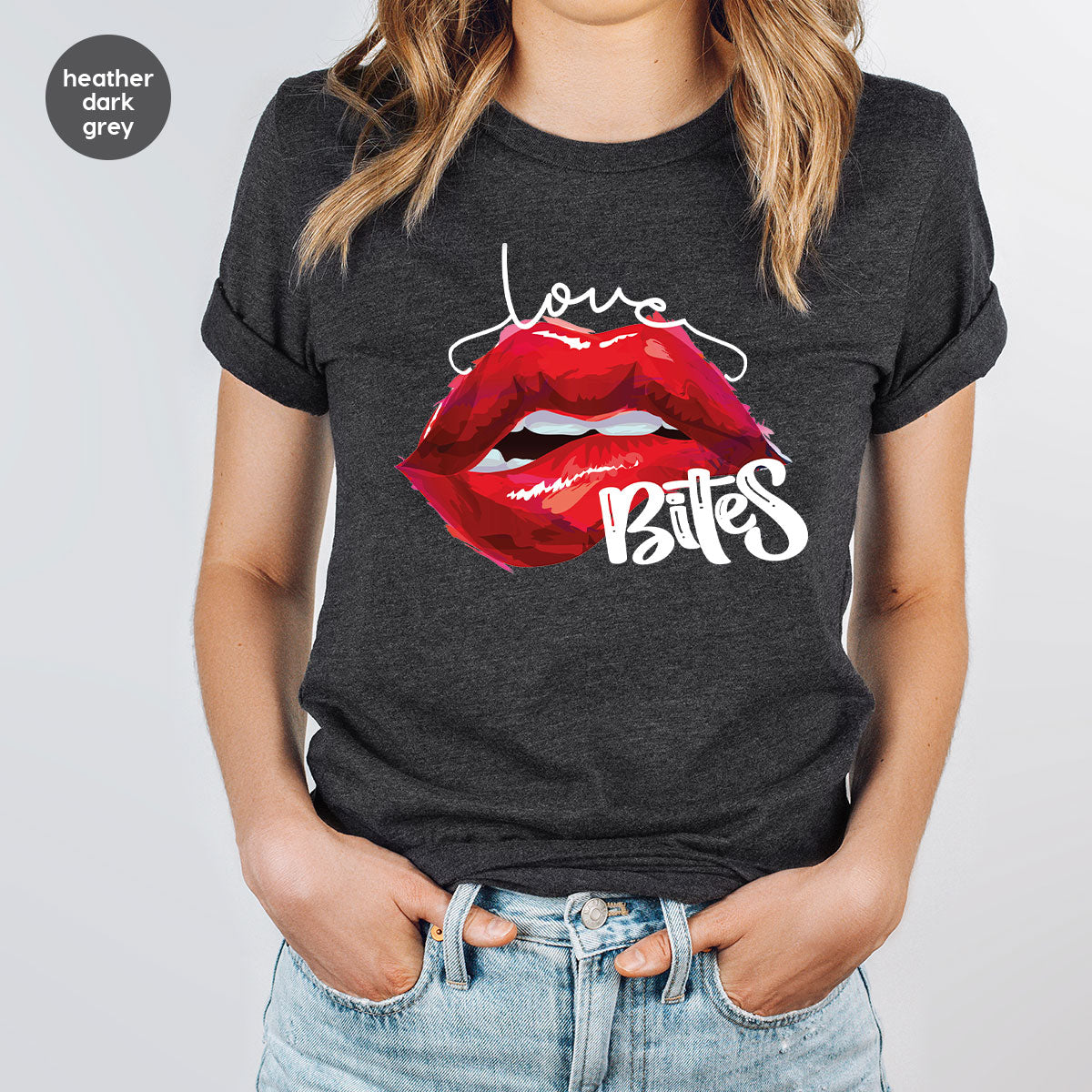 Cool Valentine's Day T-Shirt, Bite Shirt, Cute Lips Tee, Valentine Gift