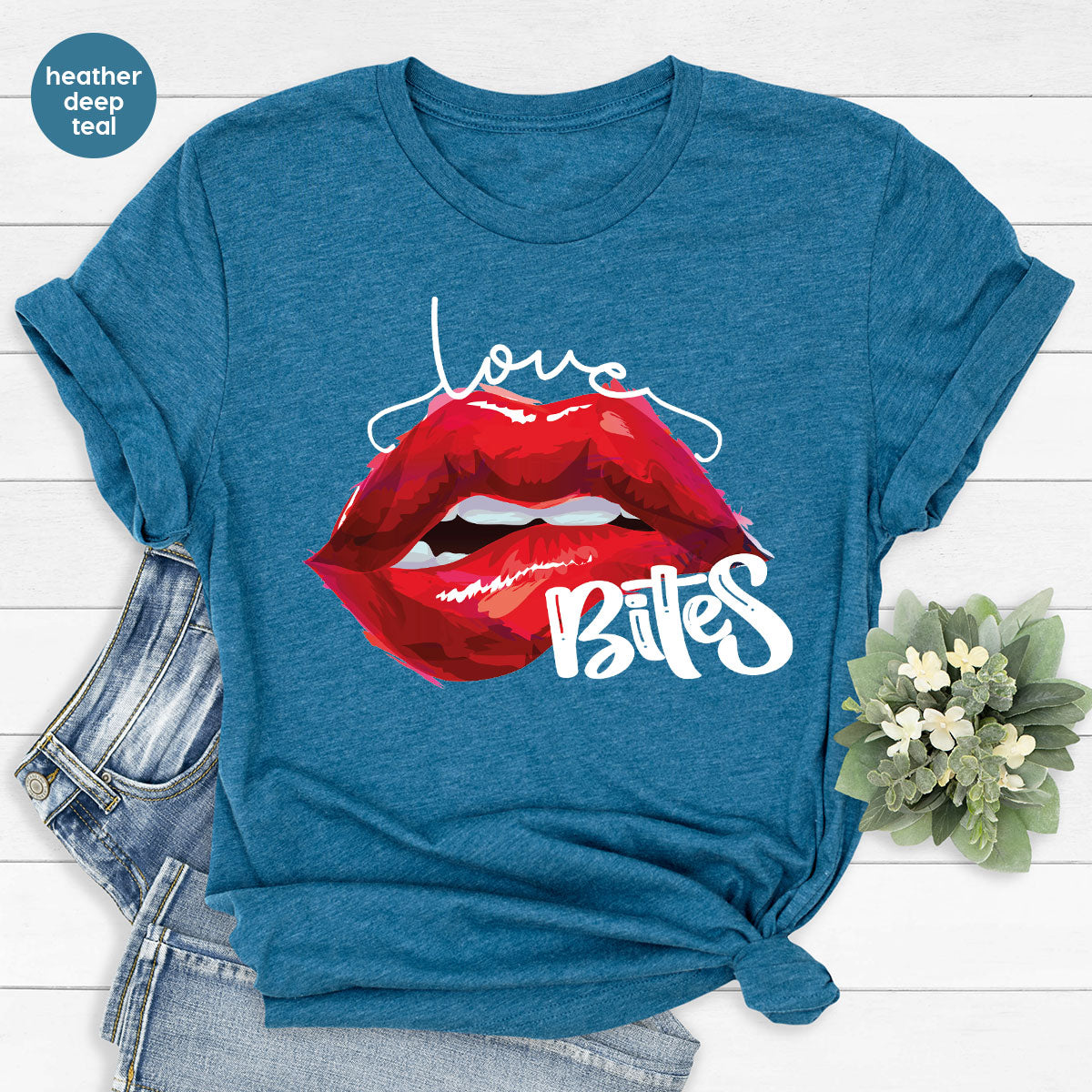 Cool Valentine's Day T-Shirt, Bite Shirt, Cute Lips Tee, Valentine Gift