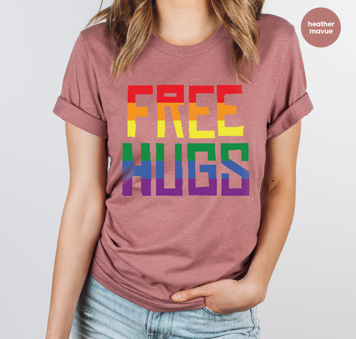 Cute LGBT Shirt, Free Hugs T-Shirt, Lovely Pride T-Shirt for LGBT