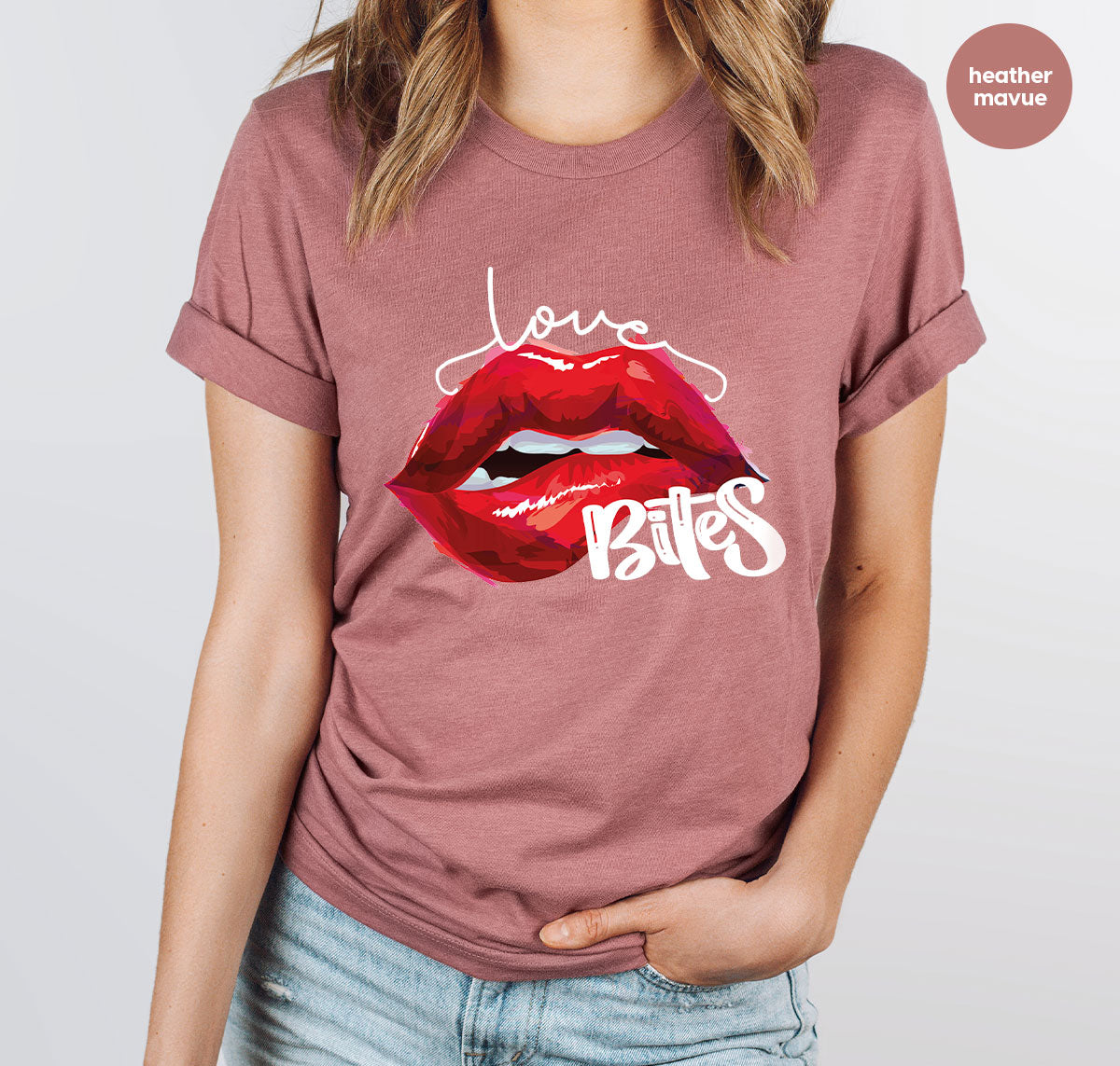 Cool Valentine's Day T-Shirt, Bite Shirt, Cute Lips Tee, Valentine Gift