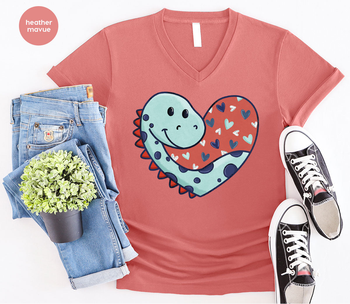 Valentine's Day Dino Shirt, Heart Of Dinosaur Shirt, Feb 14 Tee