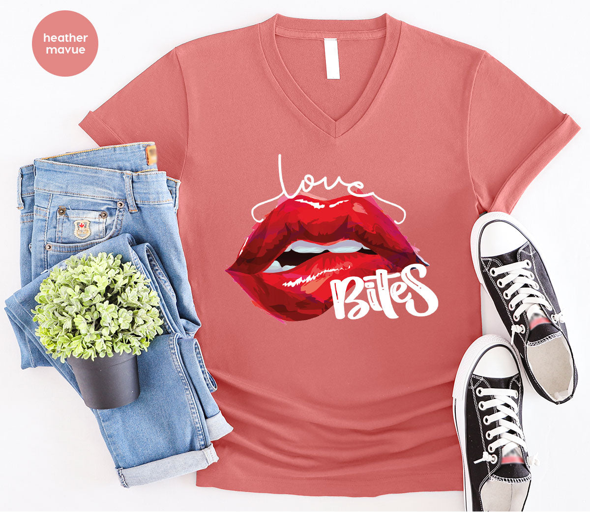 Cool Valentine's Day T-Shirt, Bite Shirt, Cute Lips Tee, Valentine Gift