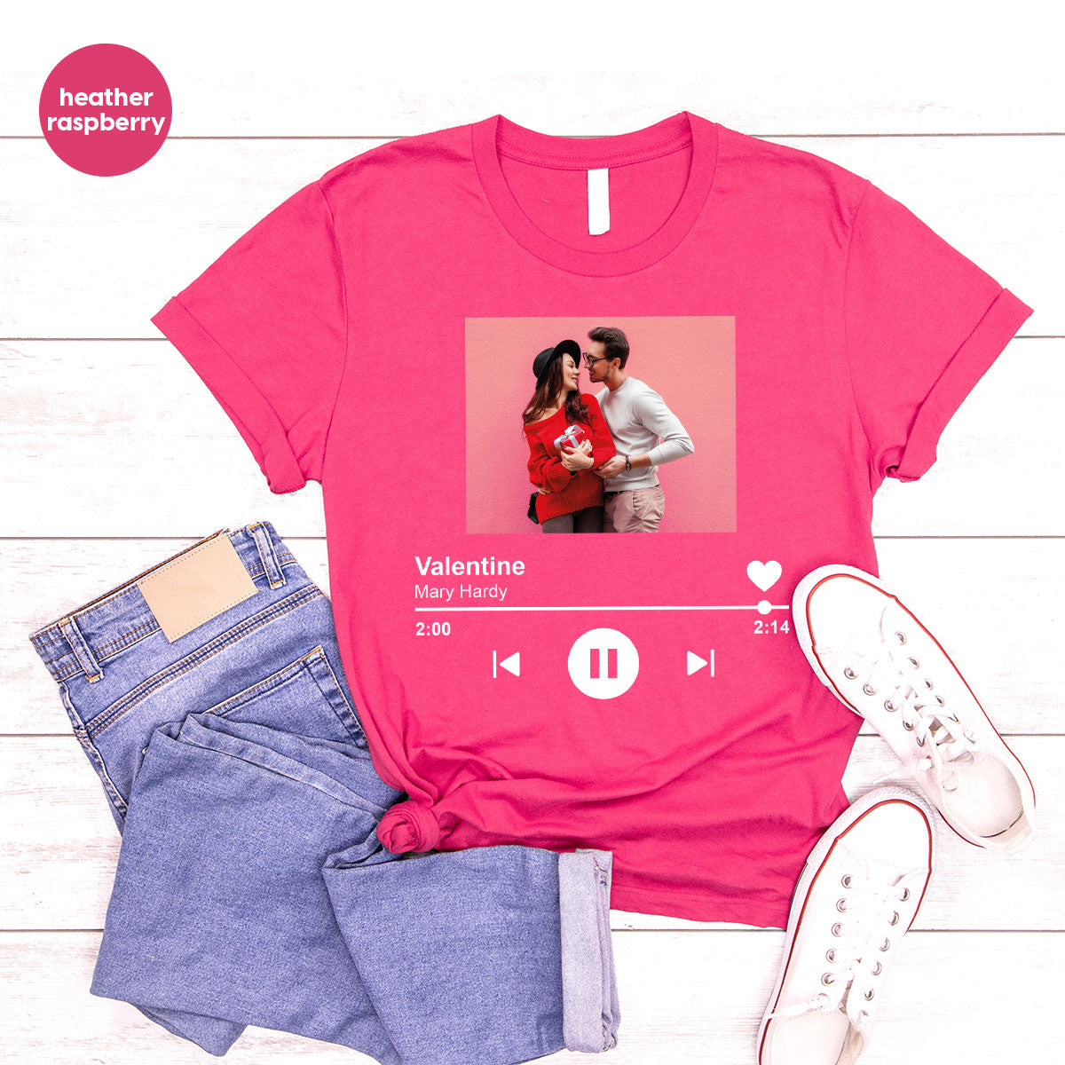 Custom Photo Valentine's Day Shirt, Personalized Valentine's Day Gift, Custom Photo Lover's Day Shirt