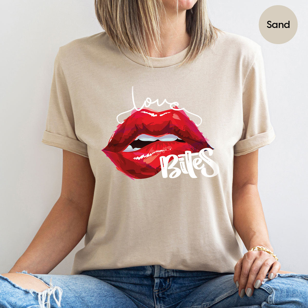 Cool Valentine's Day T-Shirt, Bite Shirt, Cute Lips Tee, Valentine Gift