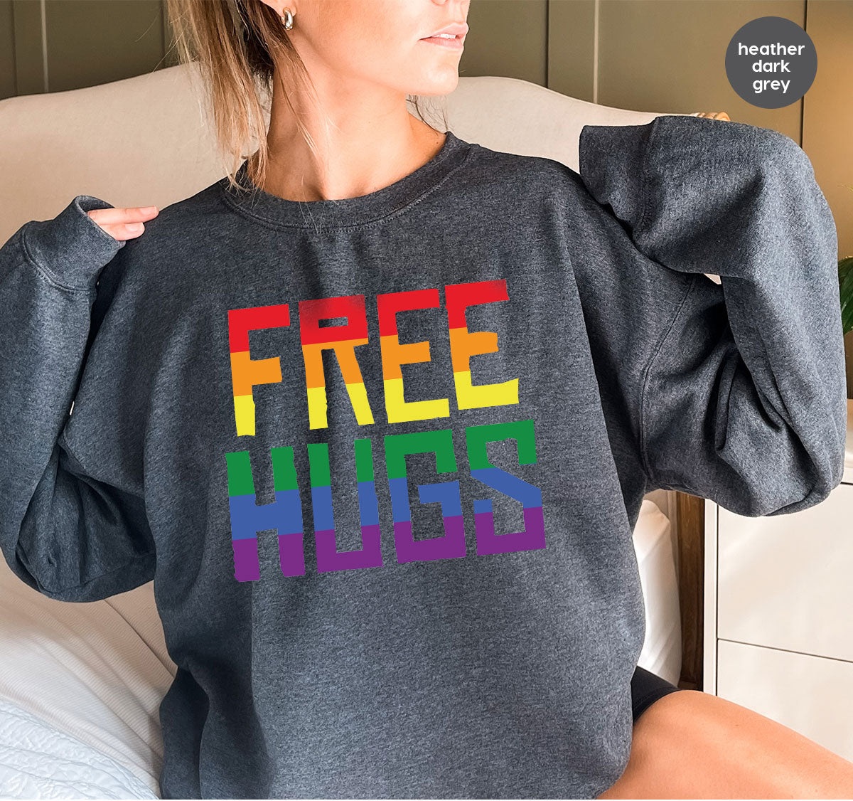 Cute LGBT Shirt, Free Hugs T-Shirt, Lovely Pride T-Shirt for LGBT