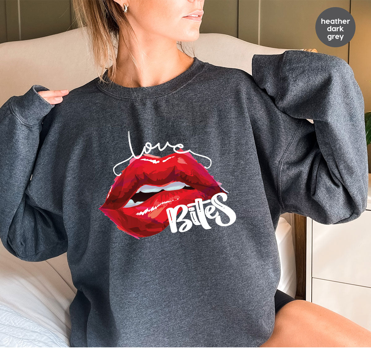 Cool Valentine's Day T-Shirt, Bite Shirt, Cute Lips Tee, Valentine Gift