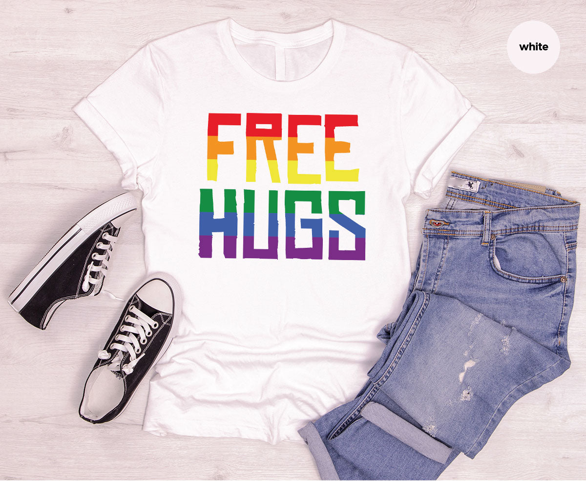 Cute LGBT Shirt, Free Hugs T-Shirt, Lovely Pride T-Shirt for LGBT