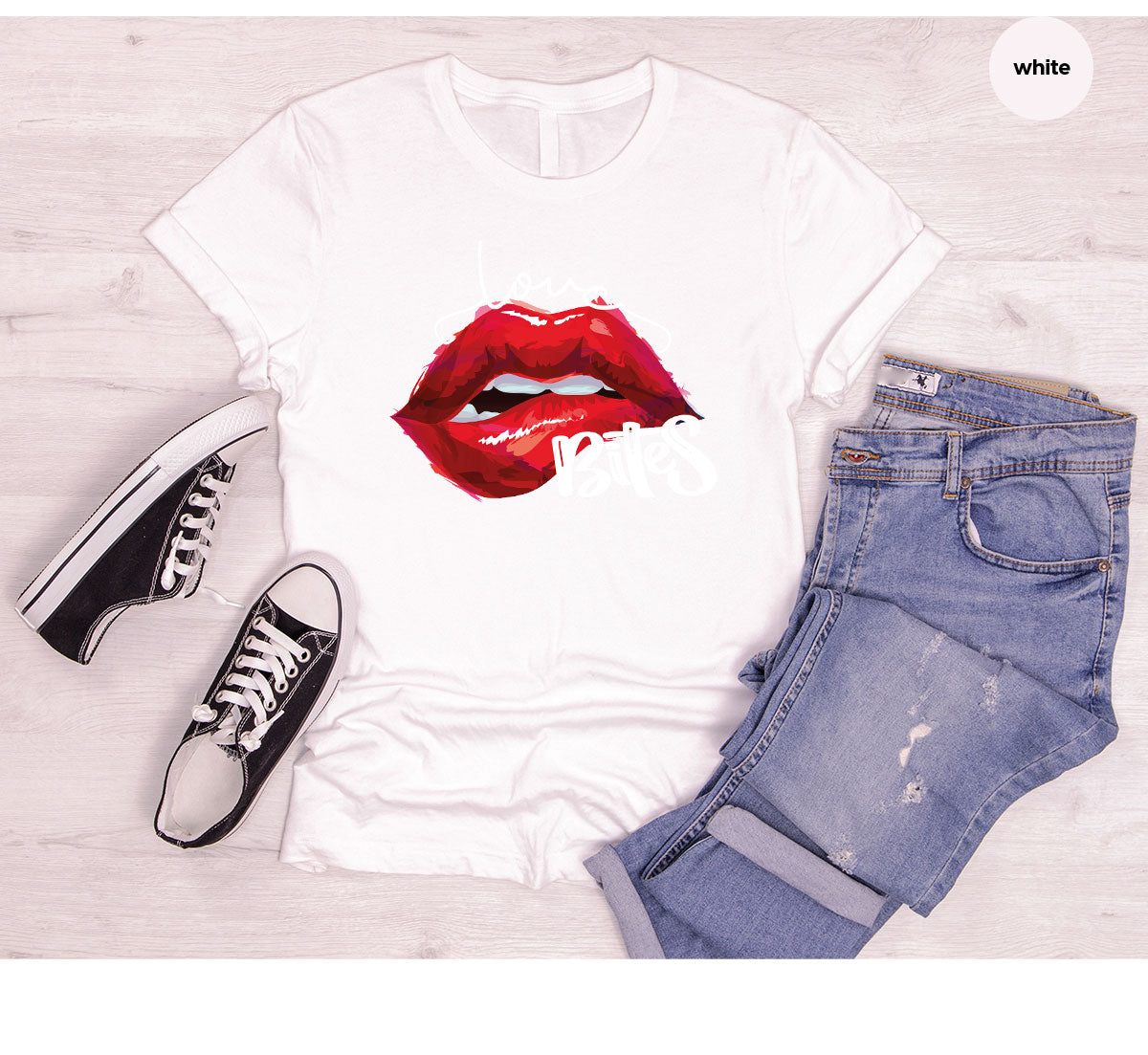 Cool Valentine's Day T-Shirt, Bite Shirt, Cute Lips Tee, Valentine Gift