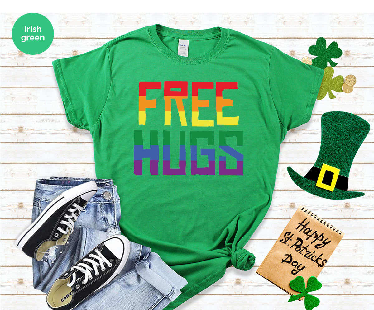 Cute LGBT Shirt, Free Hugs T-Shirt, Lovely Pride T-Shirt for LGBT