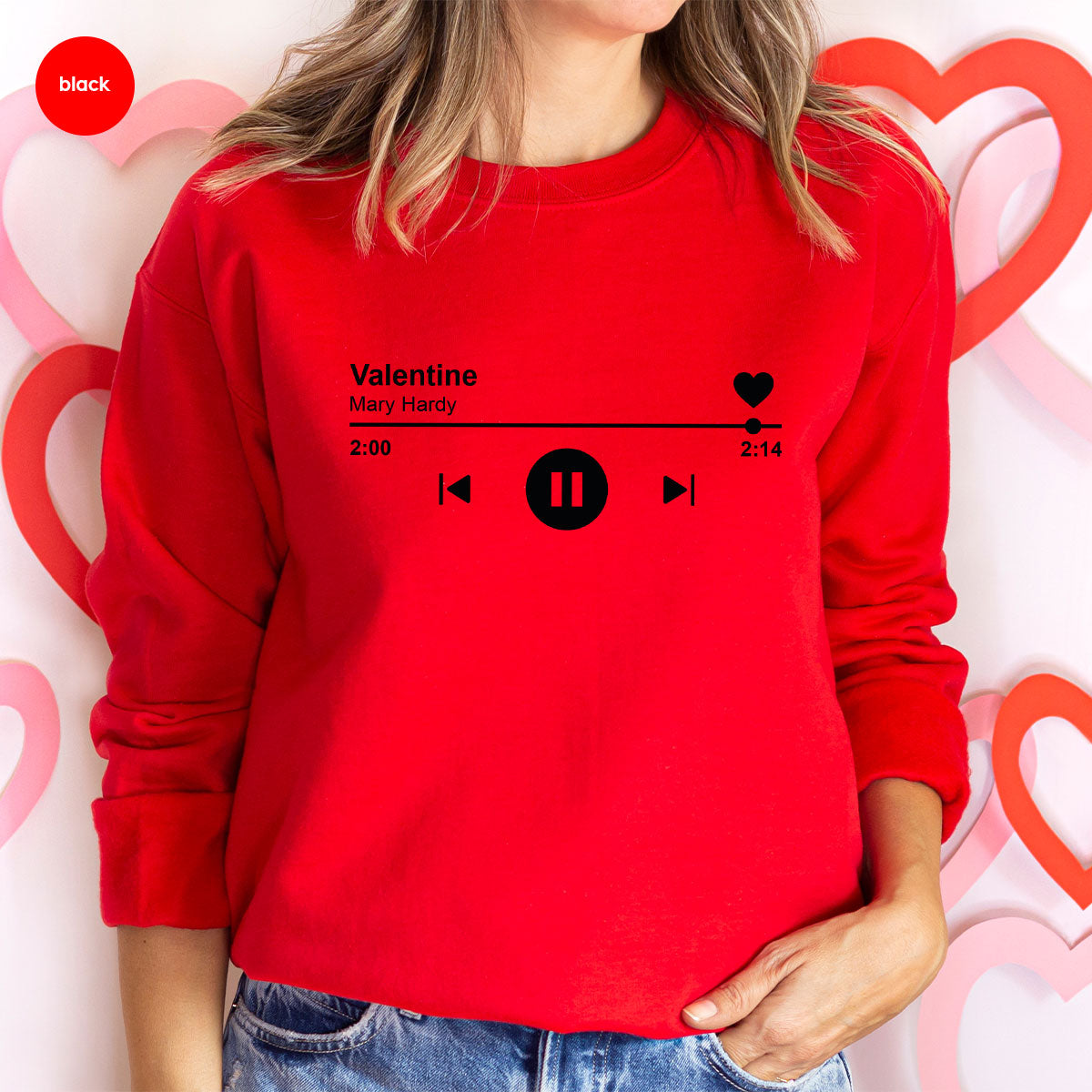 Valentine's Day Shirt, Play Music For Valentine's Shirt, Valentine's Day Playlist T-Shirt