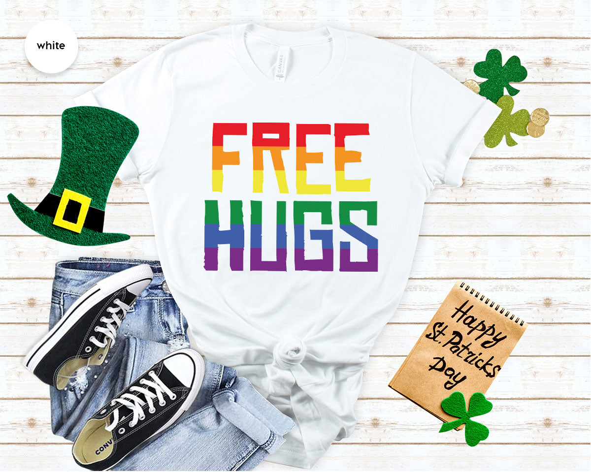 Cute LGBT Shirt, Free Hugs T-Shirt, Lovely Pride T-Shirt for LGBT