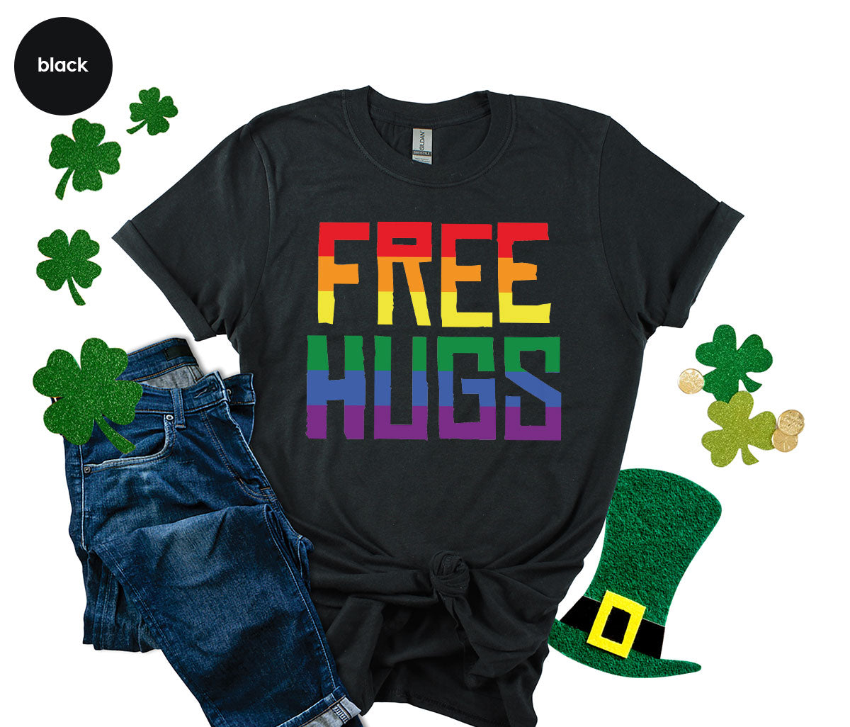 Cute LGBT Shirt, Free Hugs T-Shirt, Lovely Pride T-Shirt for LGBT