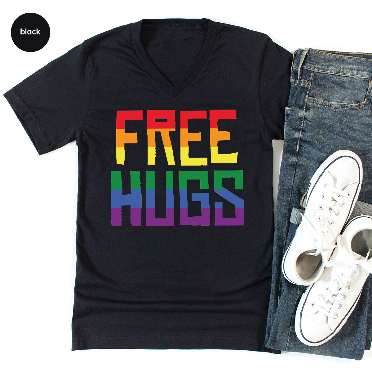 Cute LGBT Shirt, Free Hugs T-Shirt, Lovely Pride T-Shirt for LGBT