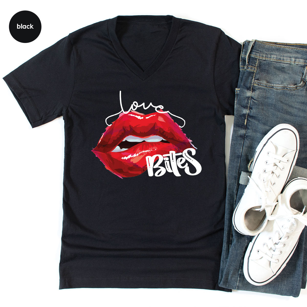 Cool Valentine's Day T-Shirt, Bite Shirt, Cute Lips Tee, Valentine Gift