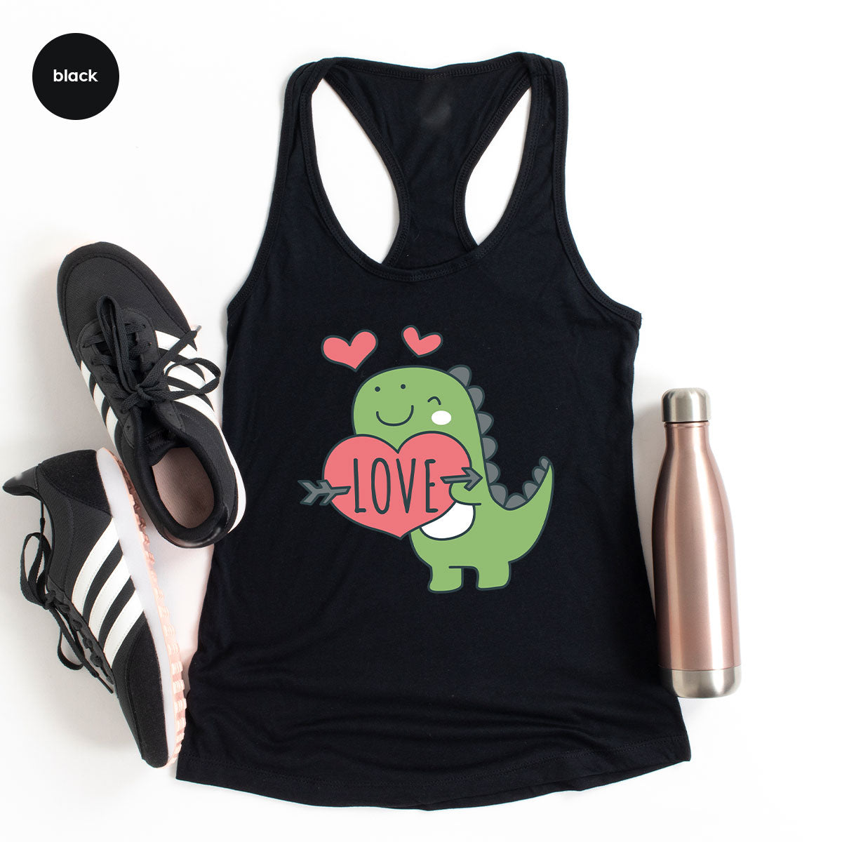 Love Shirt, Lovely Dinosaur Shirt, Valentine's Day Special Shirt, Valentine's Day Shirt For Women