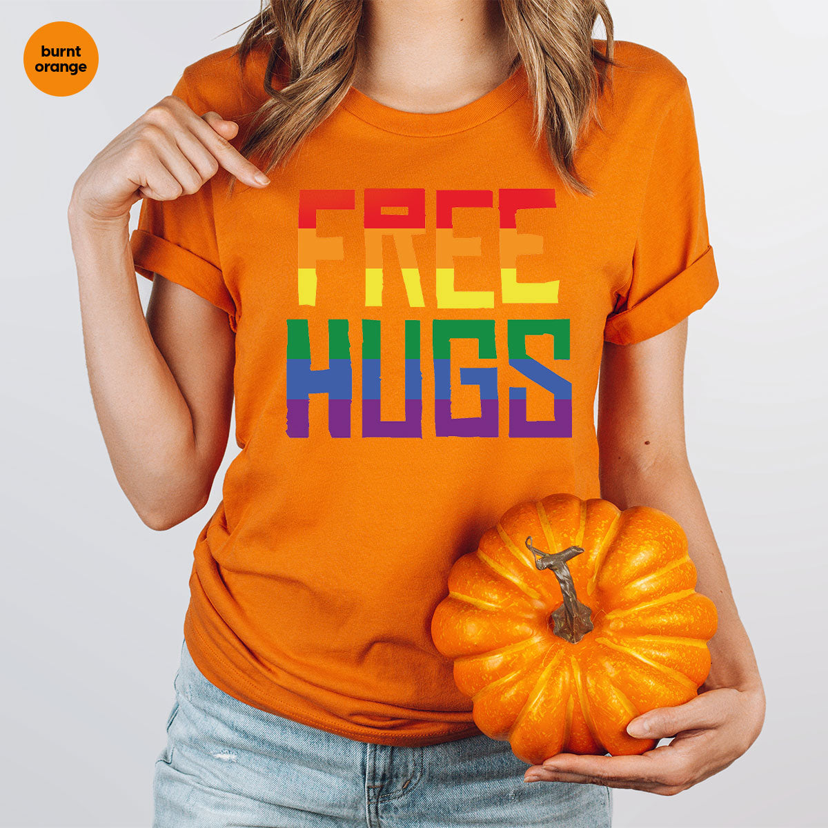 Cute LGBT Shirt, Free Hugs T-Shirt, Lovely Pride T-Shirt for LGBT