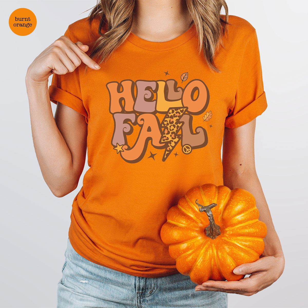 Hello Fall Shirt, Halloween Fall T-Shirt, Halloween 2022 Hoodie, Hello Halloween Long Sleeve Shirt