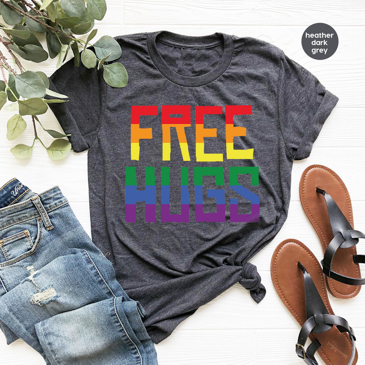 Cute LGBT Shirt, Free Hugs T-Shirt, Lovely Pride T-Shirt for LGBT