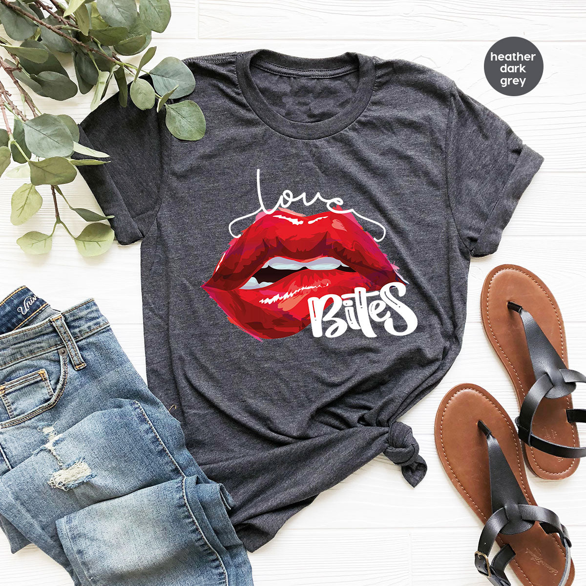 Cool Valentine's Day T-Shirt, Bite Shirt, Cute Lips Tee, Valentine Gift