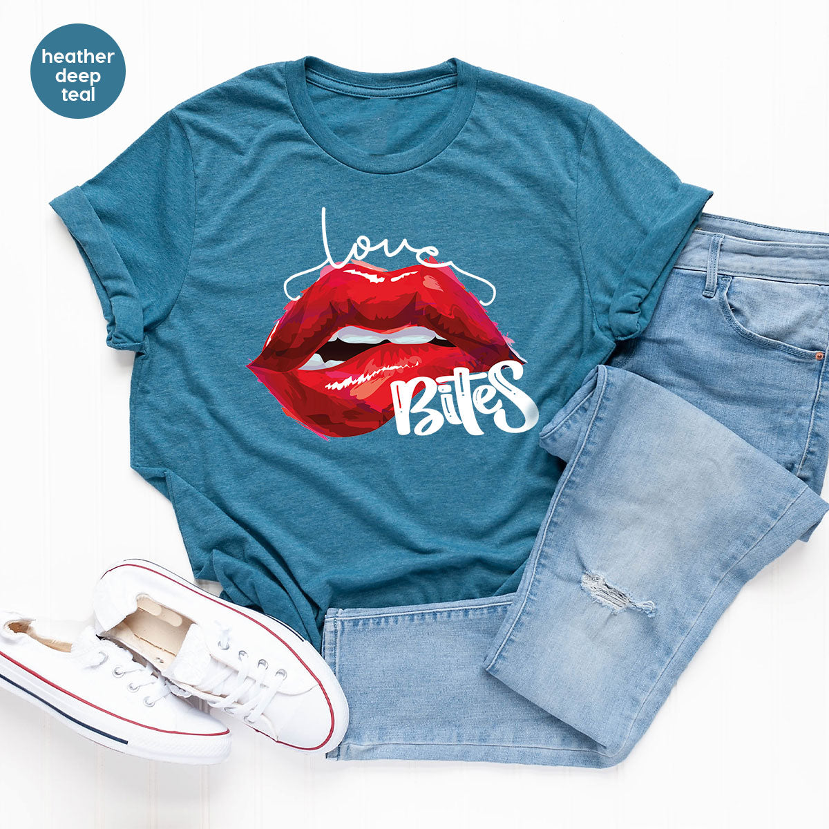 Cool Valentine's Day T-Shirt, Bite Shirt, Cute Lips Tee, Valentine Gift