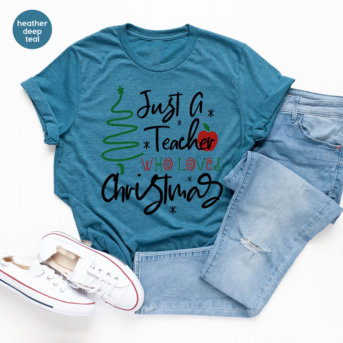 2023 Christmas Love Shirt, Just A Teach Who Loves Christmas Tee, Xmas 2023 Design T-Shirt