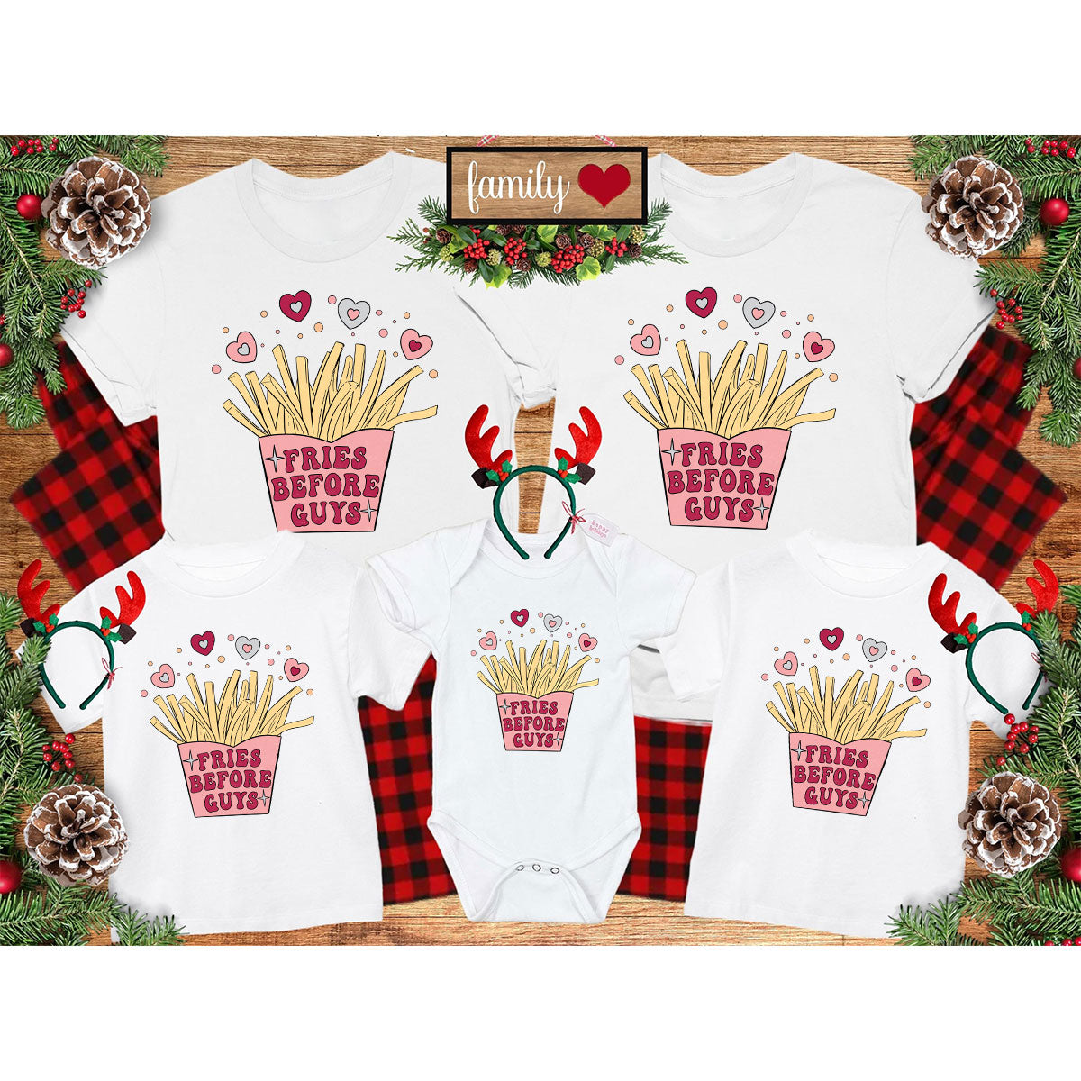 Fries Before Guys Shirt, Valentine's Day 2023 T-Shirt, Lover Shirt