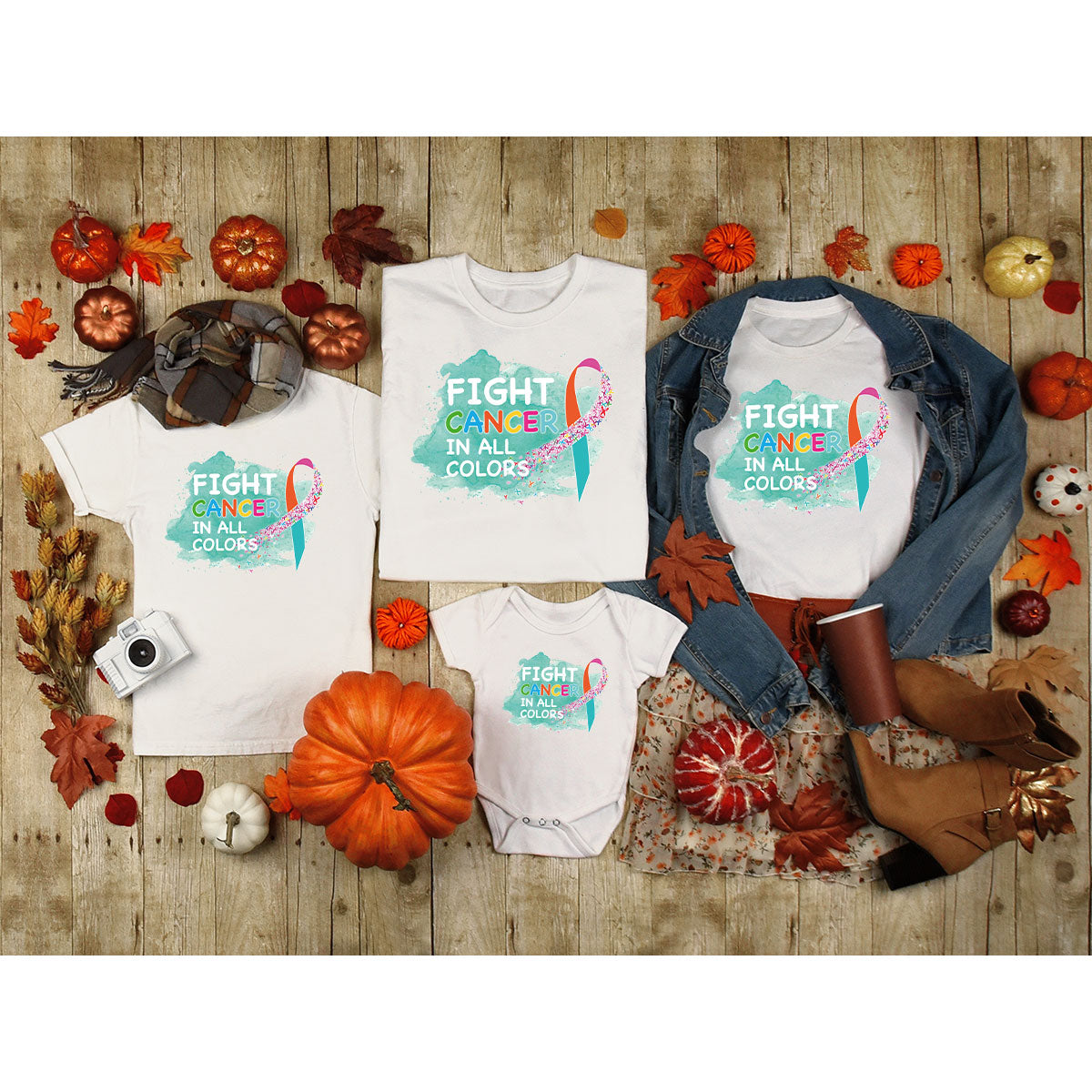 Fight Against Cancer Shirt, Cancer Warrior T-Shirt, Fight Cancer With All Colors Shirt