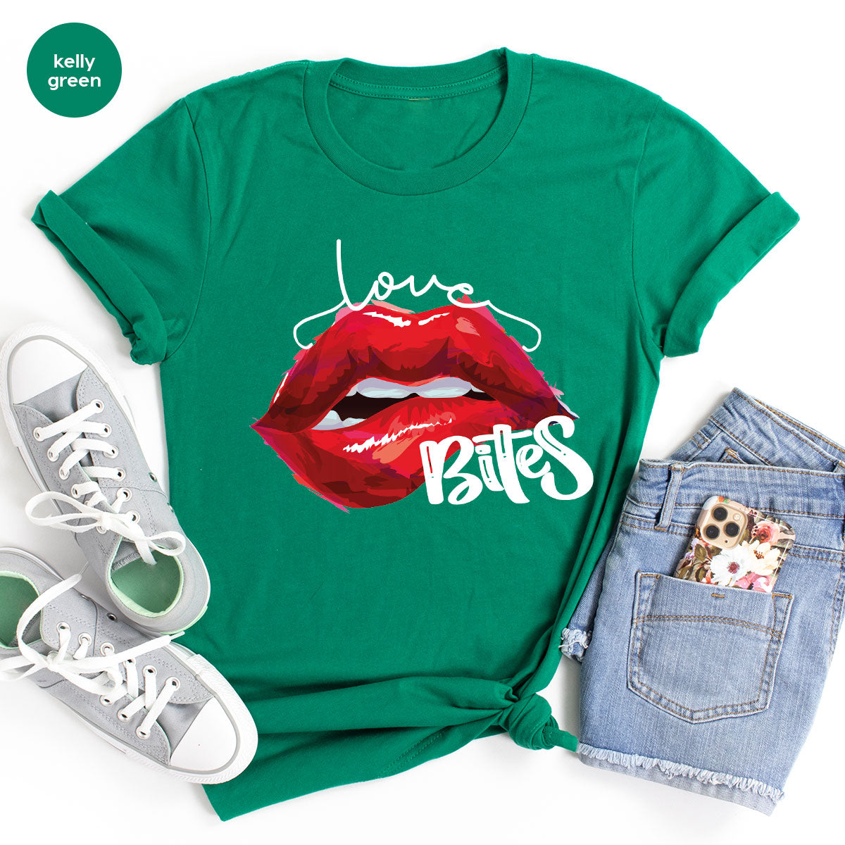 Cool Valentine's Day T-Shirt, Bite Shirt, Cute Lips Tee, Valentine Gift