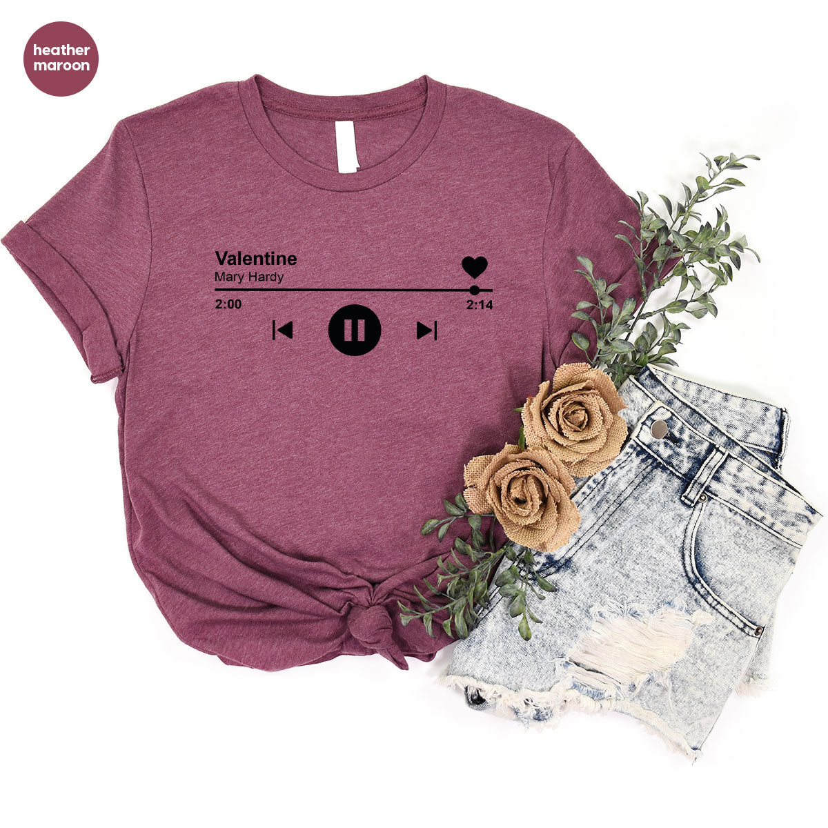 Valentine's Day Shirt, Play Music For Valentine's Shirt, Valentine's Day Playlist T-Shirt