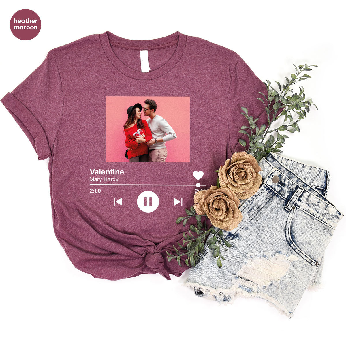 Custom Photo Valentine's Day Shirt, Personalized Valentine's Day Gift, Custom Photo Lover's Day Shirt