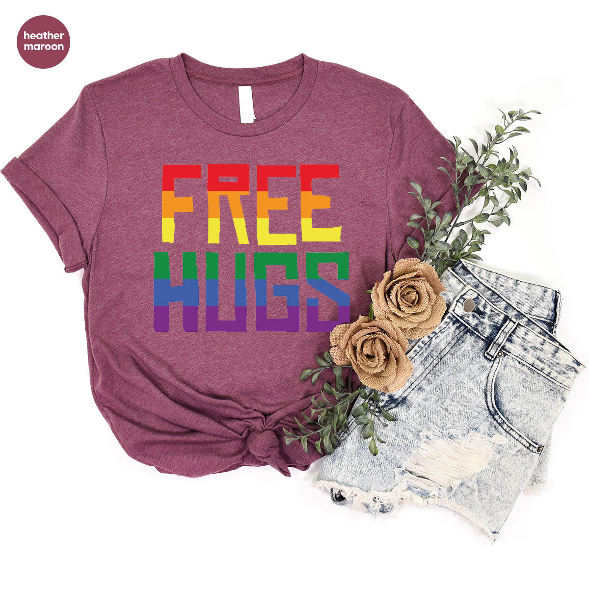 Cute LGBT Shirt, Free Hugs T-Shirt, Lovely Pride T-Shirt for LGBT