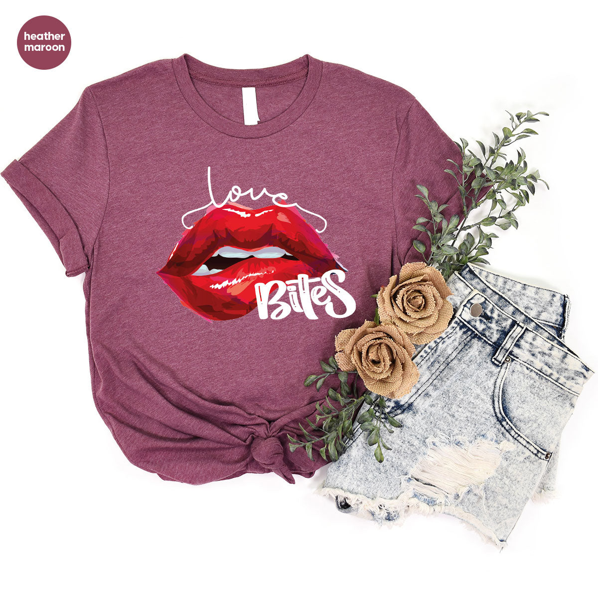 Cool Valentine's Day T-Shirt, Bite Shirt, Cute Lips Tee, Valentine Gift