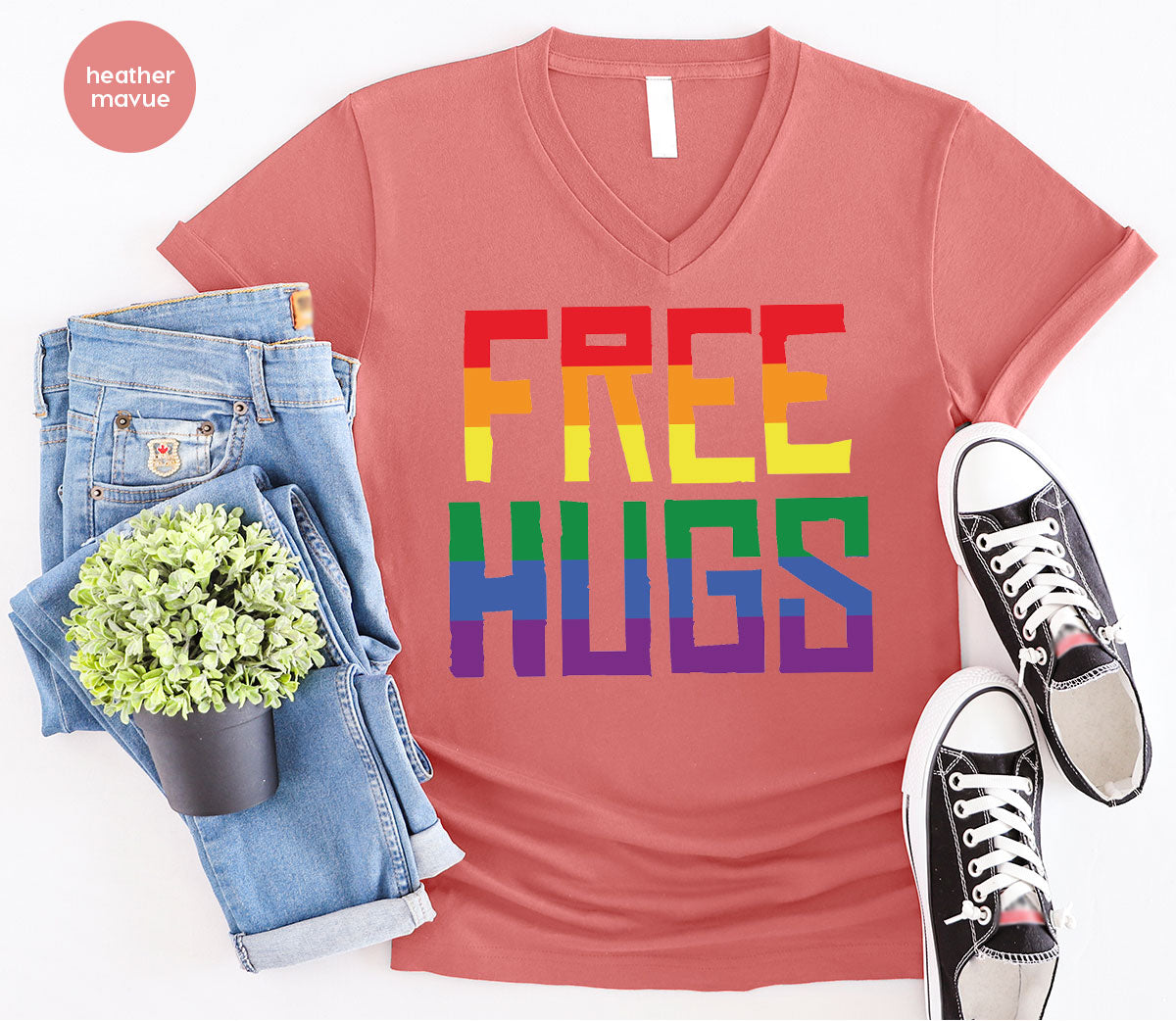 Cute LGBT Shirt, Free Hugs T-Shirt, Lovely Pride T-Shirt for LGBT