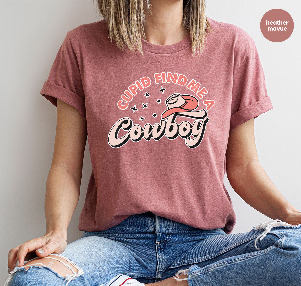 Cupid Find Me A Cowboy Shirt, Valentine Day Shirt, Cowboy Love T-Shirt