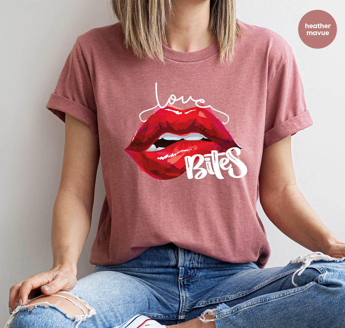 Cool Valentine's Day T-Shirt, Bite Shirt, Cute Lips Tee, Valentine Gift