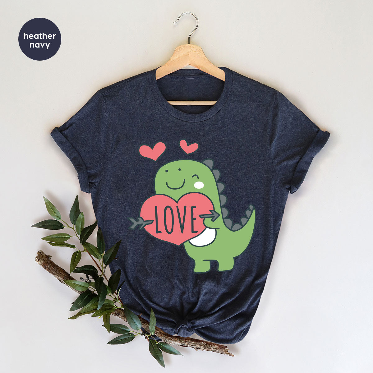 Love Shirt, Lovely Dinosaur Shirt, Valentine's Day Special Shirt, Valentine's Day Shirt For Women