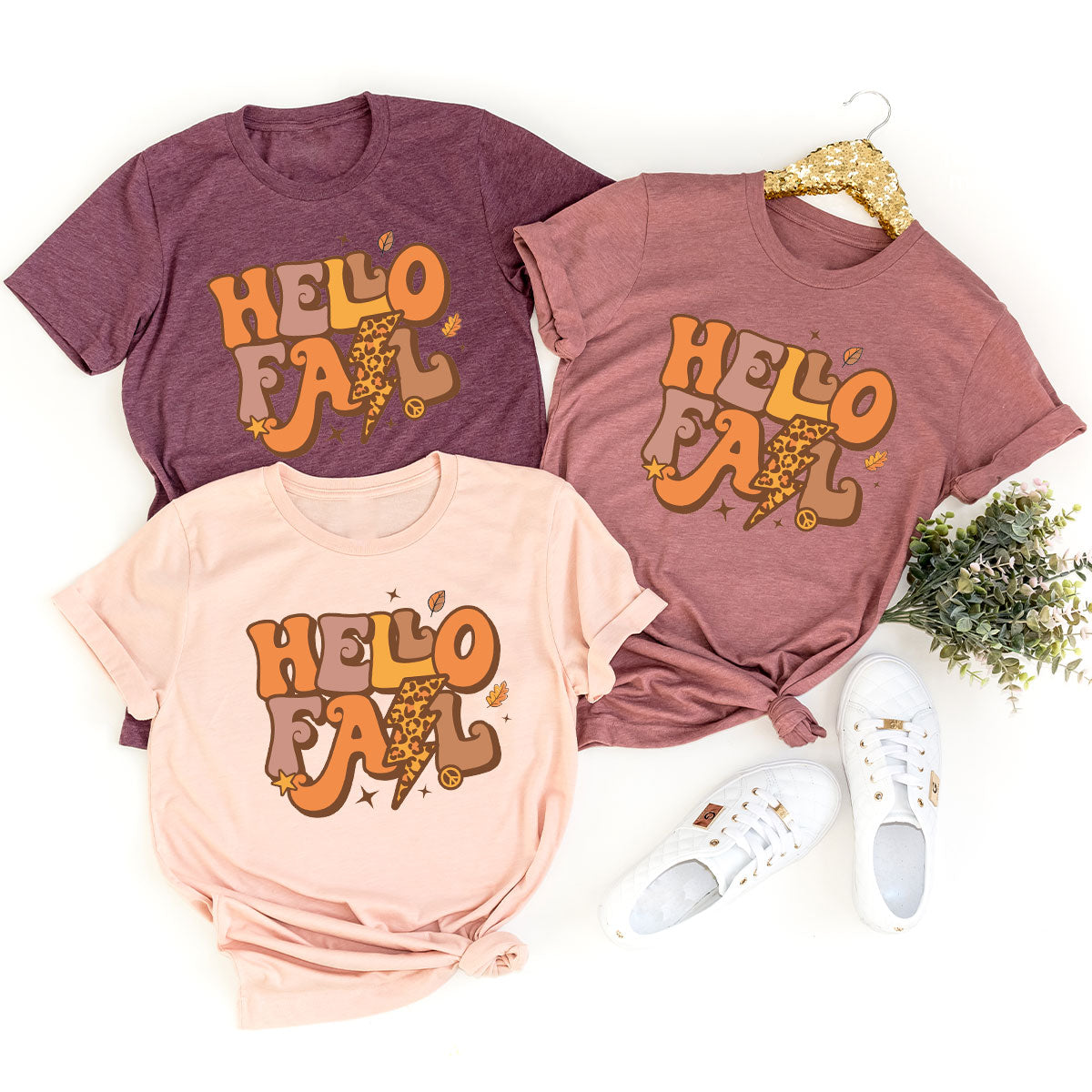 Hello Fall Shirt, Halloween Fall T-Shirt, Halloween 2022 Hoodie, Hello Halloween Long Sleeve Shirt