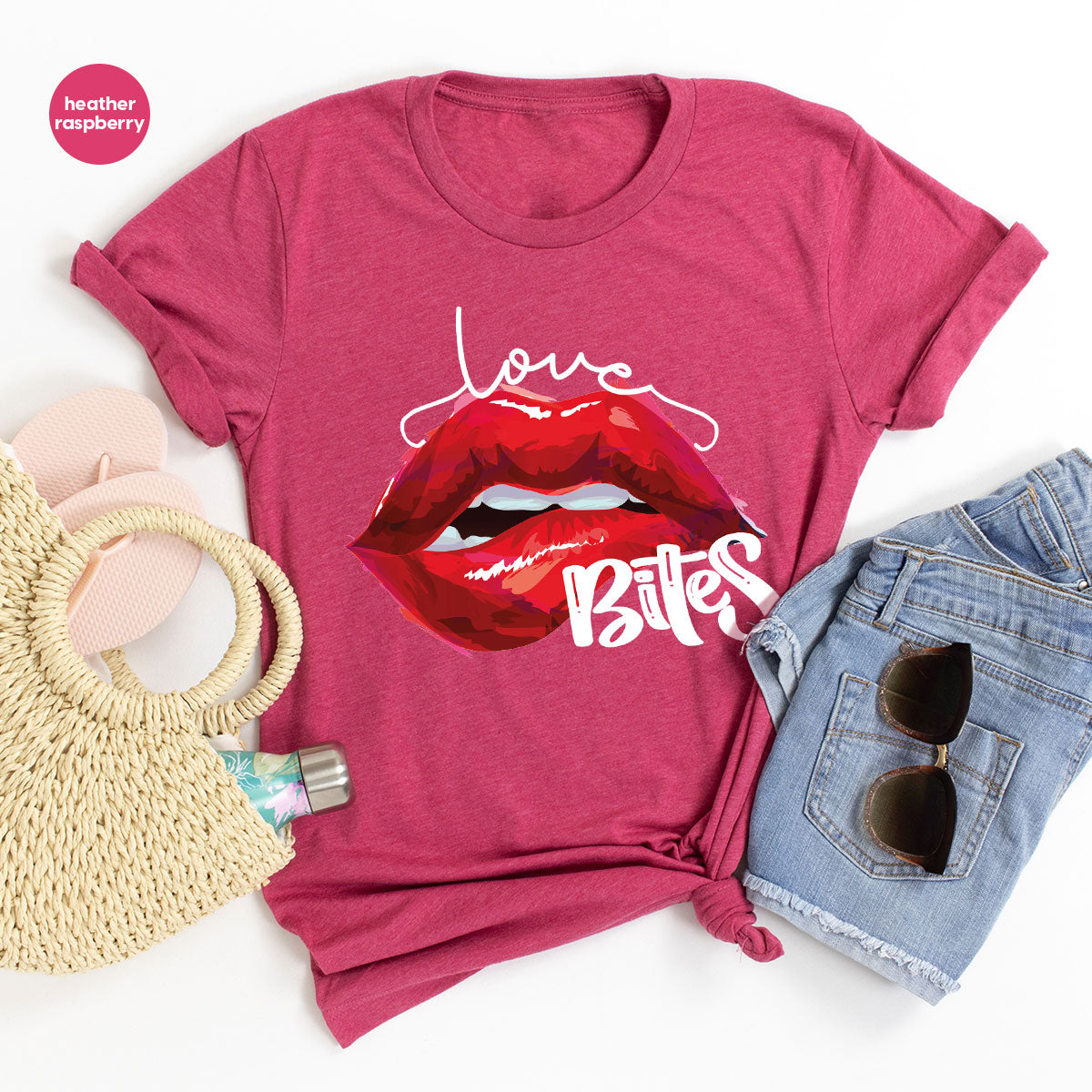 Cool Valentine's Day T-Shirt, Bite Shirt, Cute Lips Tee, Valentine Gift