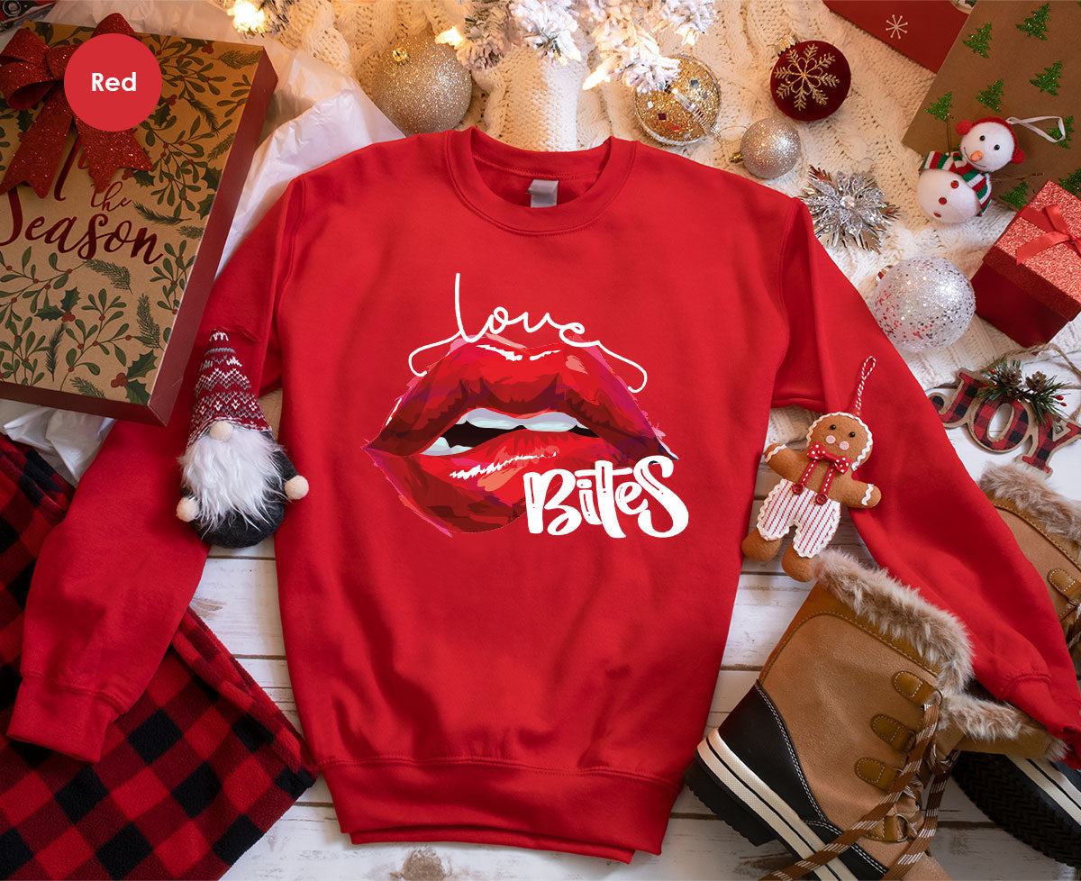 Cool Valentine's Day T-Shirt, Bite Shirt, Cute Lips Tee, Valentine Gift