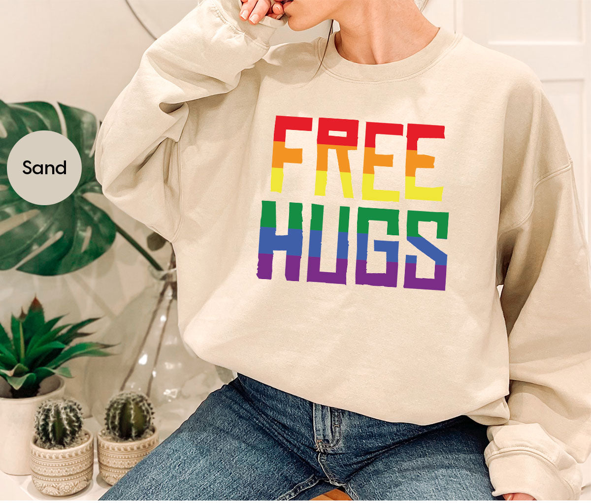 Cute LGBT Shirt, Free Hugs T-Shirt, Lovely Pride T-Shirt for LGBT