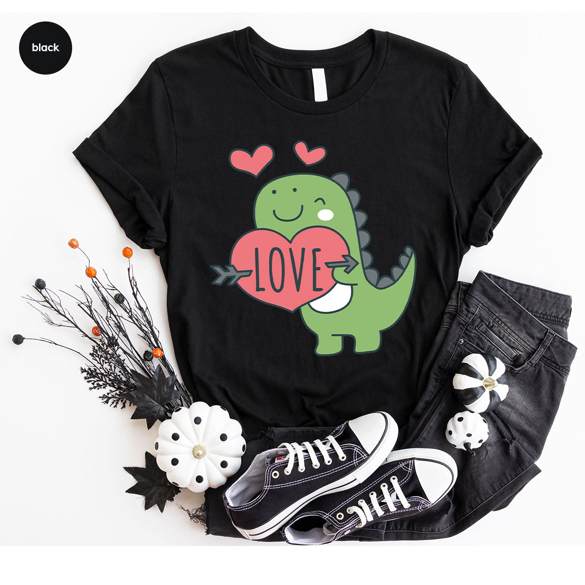 Love Shirt, Lovely Dinosaur Shirt, Valentine's Day Special Shirt, Valentine's Day Shirt For Women