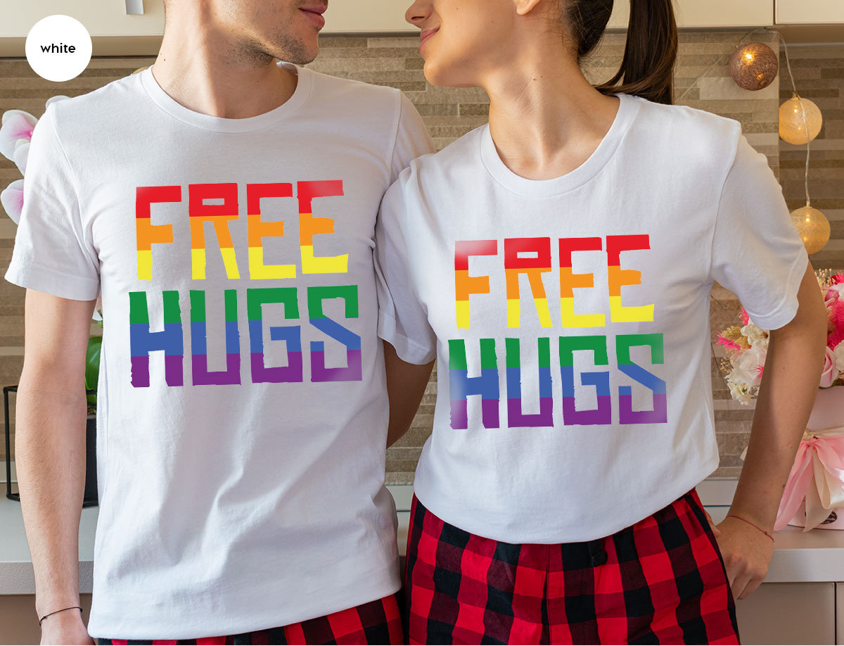 Cute LGBT Shirt, Free Hugs T-Shirt, Lovely Pride T-Shirt for LGBT