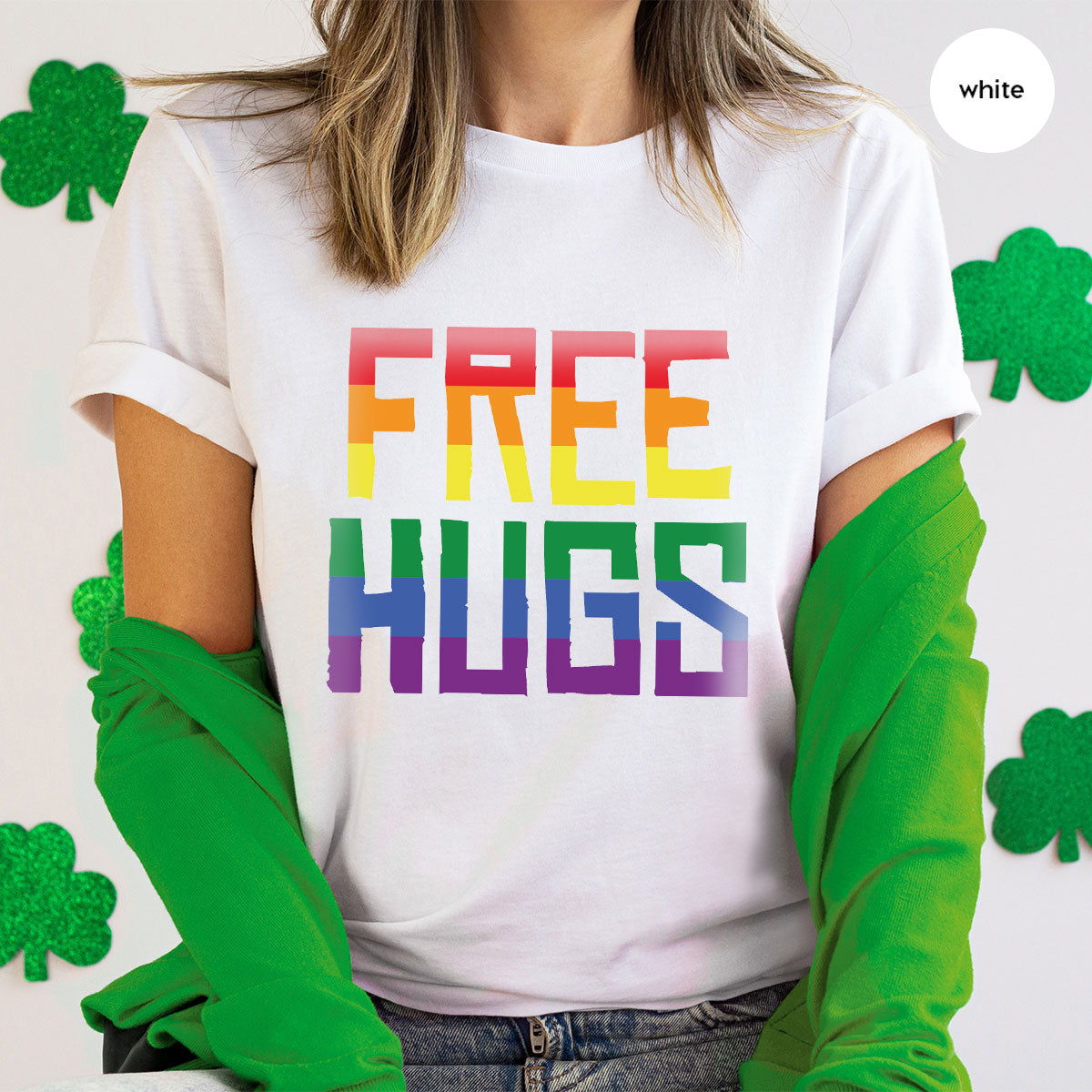 Cute LGBT Shirt, Free Hugs T-Shirt, Lovely Pride T-Shirt for LGBT