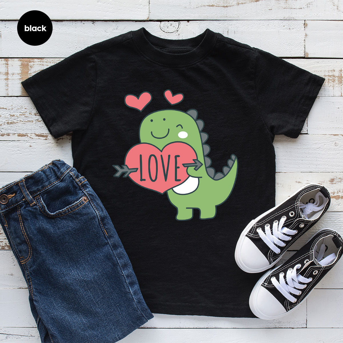 Love Shirt, Lovely Dinosaur Shirt, Valentine's Day Special Shirt, Valentine's Day Shirt For Women